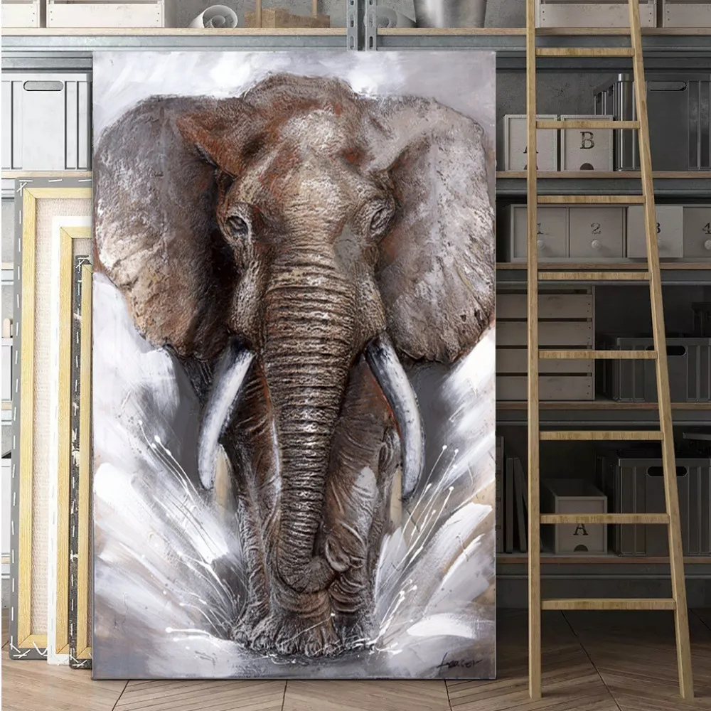 Posters Prints Canvas Painting Elephant Pictures Modular Wall