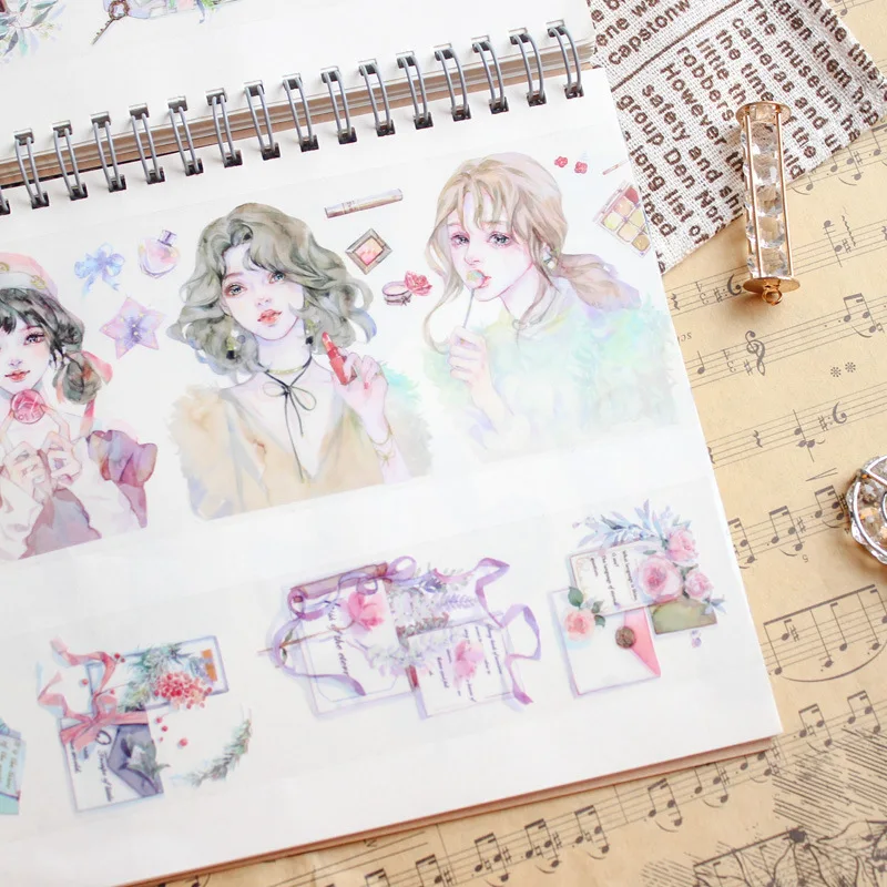 

Fresh Green onion Age Series Dream character Decoration PET Washi Tape DIY Planner photo Diary Scrapbooking Masking Tape Escolar