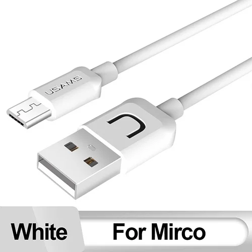 USMAS Micro USB кабель 2A Быстрая зарядка данных Android Мобильный кабель для Xiaomi Redmi Note huawei Microusb зарядное устройство Micro USB шнур - Цвет: White