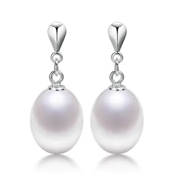

PEISENI natural freshwater pearl stud earrings 925 sterling Silver Earrings Wedding Jewelry for women top quality