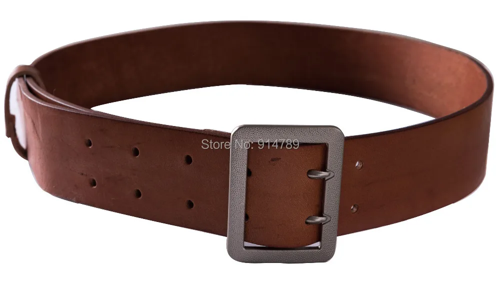 WWII GERMAN OFFICER DOUBLE CLAW BROWN BELT HOLE SIZE L 38-43" -35812
