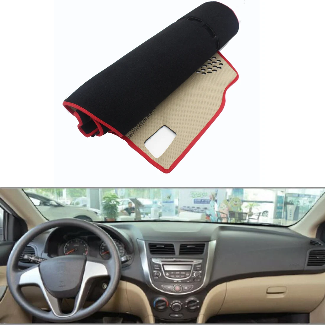 Car Dashboard Mats Cove Fit For Hyundai Verna 2010 2014 Avoid Light Pad