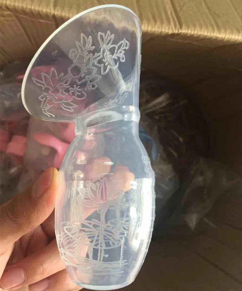 

Brand New Manual Silicone Transparent Breast Feeding Pumps Pattern Feeding BPA Free With Milk Bottle Nipple Easy Carry WY0013