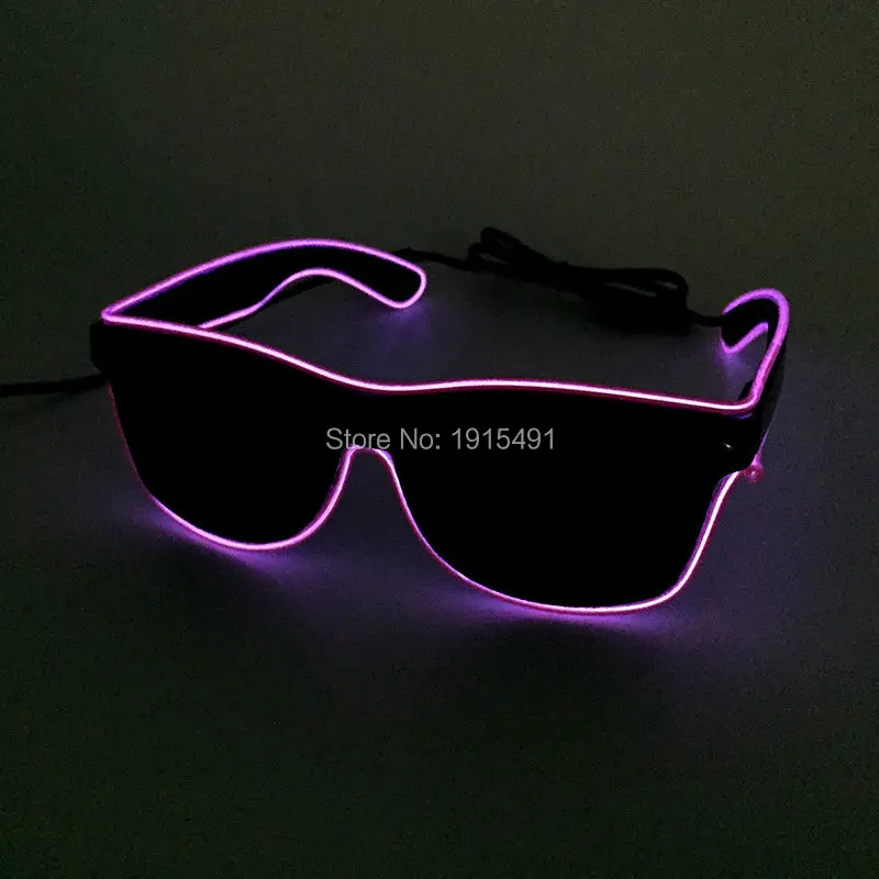 Акция! оригинальные светильники фантазии Фиолетовый Неоновый свет до Солнцезащитные очки для женщин с переключатель EL конвертер для