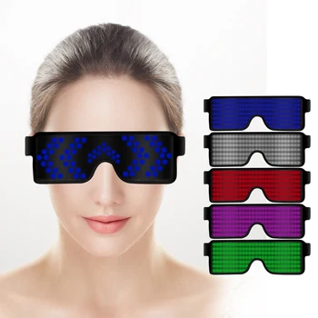 

8 Modes Flash Led Glasses Festival Glowing Led Light Luminous Party Glasses USB Charging RGB Sunglass Decoration Dropshippig