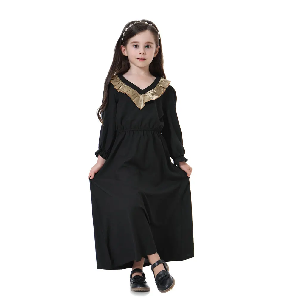 New Traditional Muslim Kids Dress Fashion Child Dubai Abayas Arabic ...