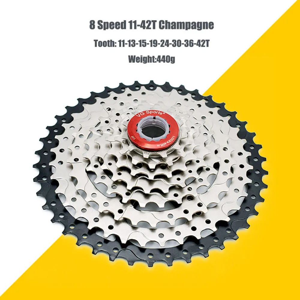 8 скоростей MTB кассетные звездочки горный велосипед Freewheel 11-32 T/34 T/36 T/40 T/42 T 8s 8v все размеры для Shimano Sram cdg cog VG Sports - Цвет: 8S 11-42TChampagne