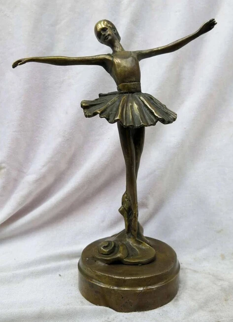 

005775 11" China brass copper carved finely ballet dance - pop star Sculpture statue
