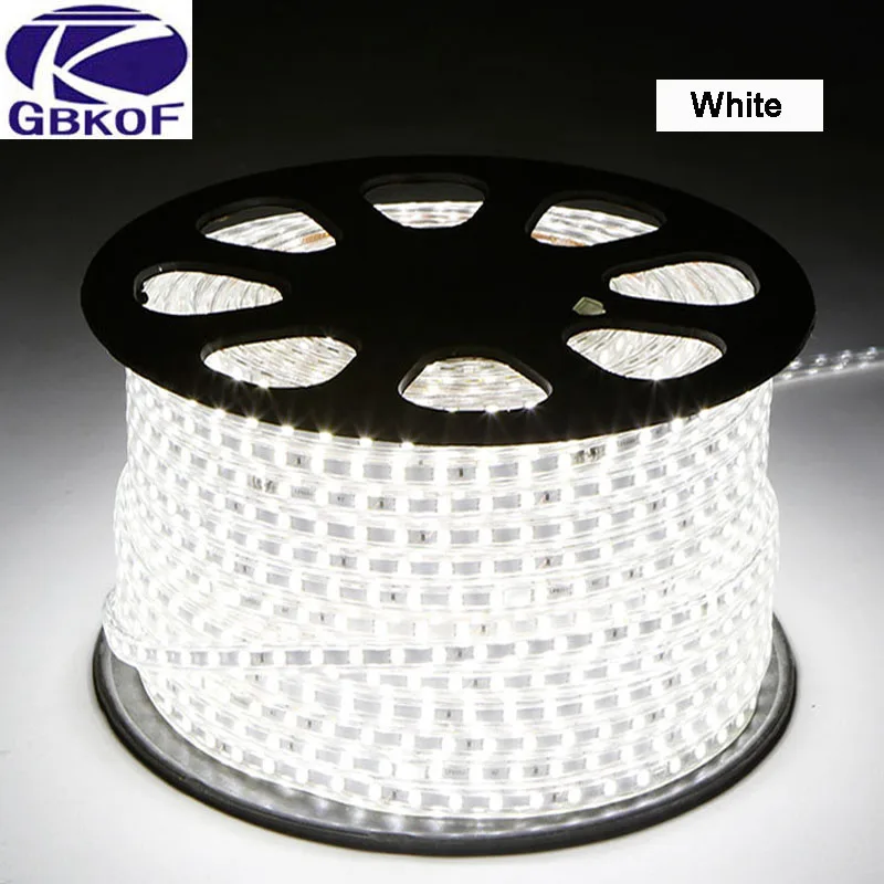 #Best 220V 240V SMD 5050 led strip flexible light 5m 10m 15m 20m 25m warm white white blue Power plug 60leds m waterproof led Strips
