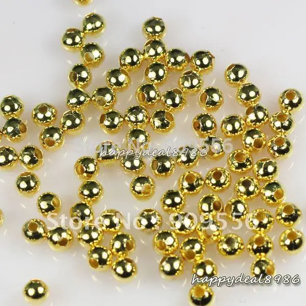

2000pcs/lot 2mm Gold-color round ball metal spacer beads