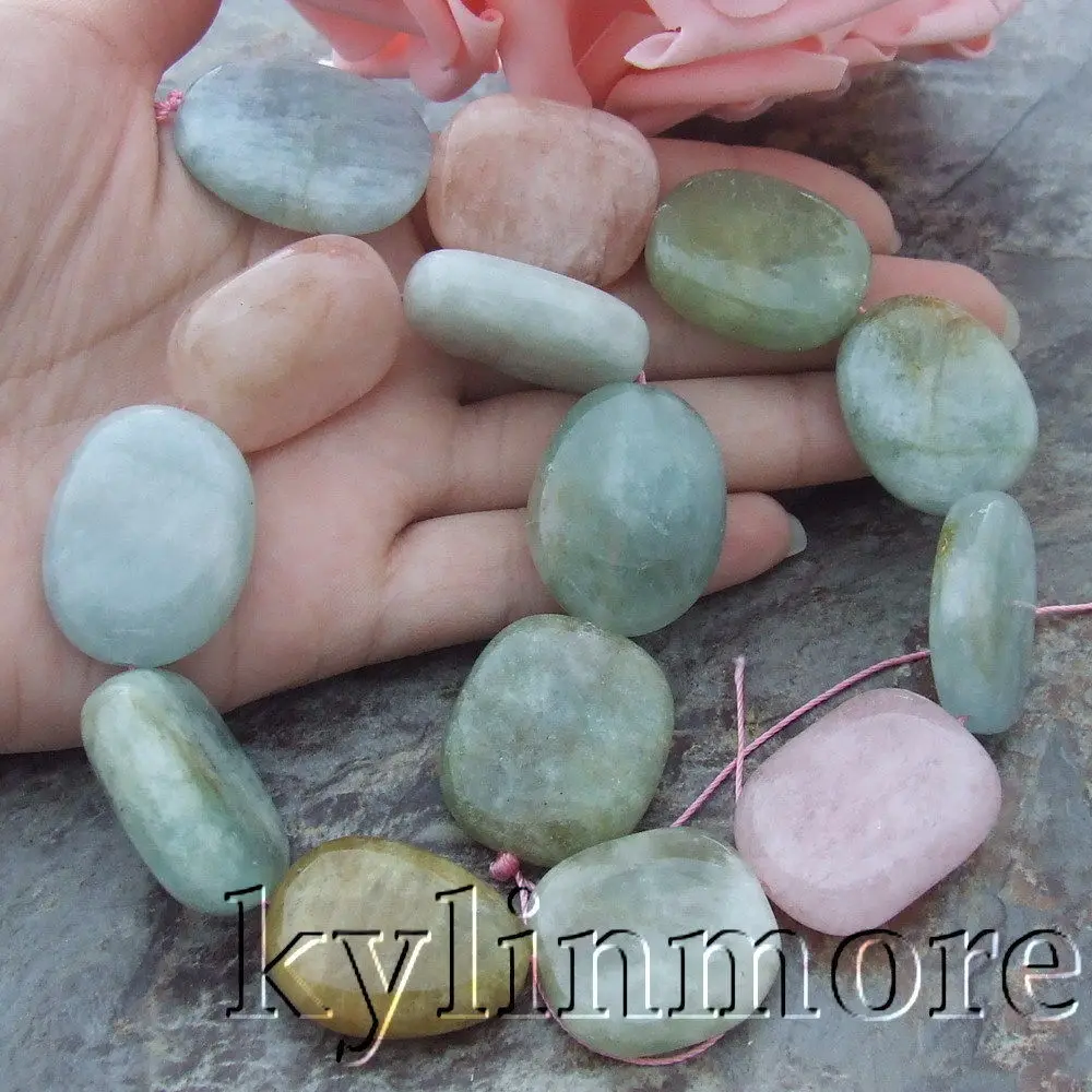 

22x28mm Natural blue green pink Crystal Stone Nugget Beads 16" Strands