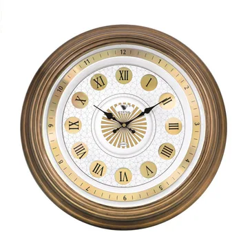 

European Craft Living Room Creative Large Wall Clock Retro Antique Silent Plastic Clock c