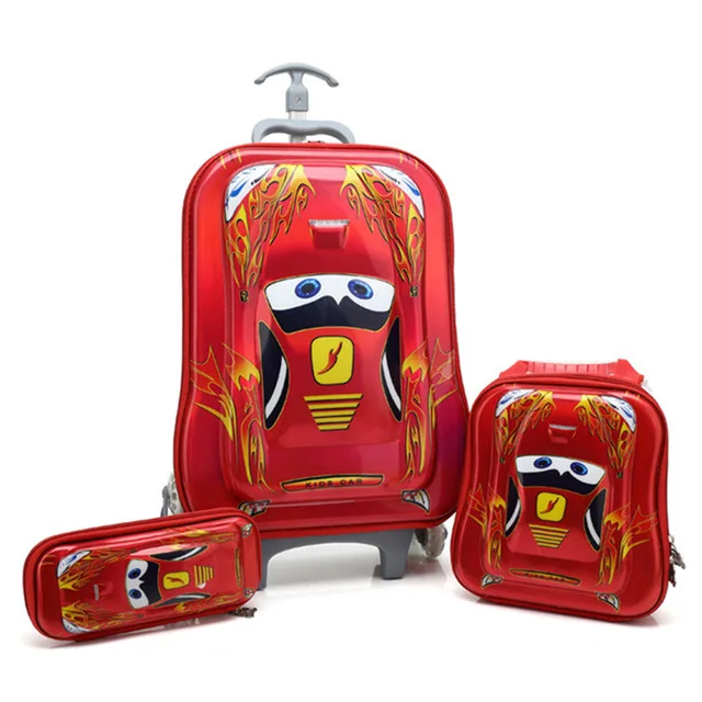 

2018 New Brand Children's School Bags Trolley Kids Climb The Stairs Spiderman School Bag Girl Boy Cartoon Schoolbags Luggage
