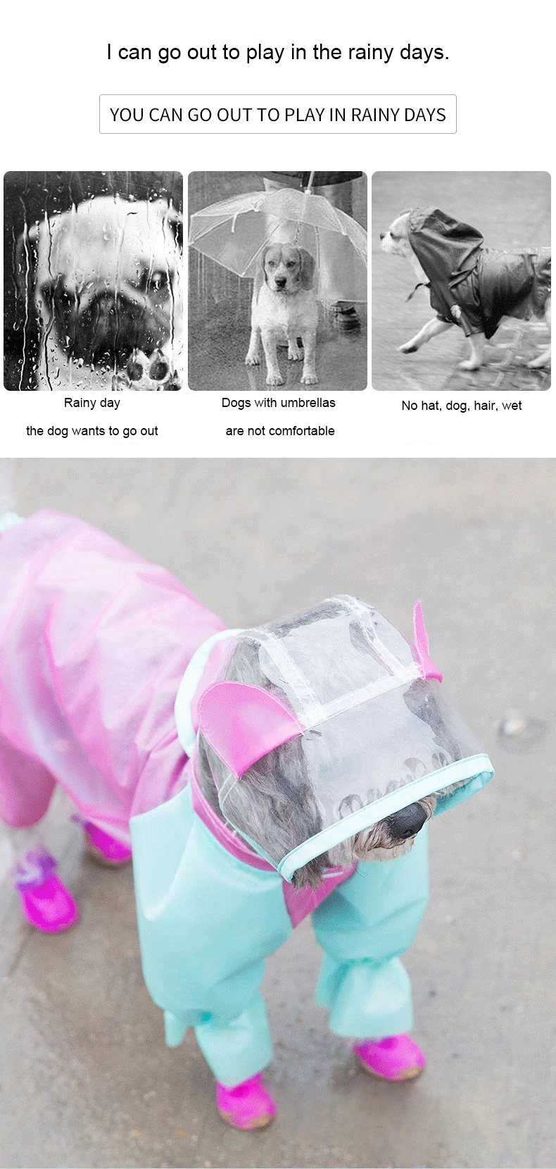 Собачий четырехногий дождевик Тедди маленькие щеночки Весенняя и летняя одежда Шнауцер поставки все включено водонепроницаемая одежда для домашних животных