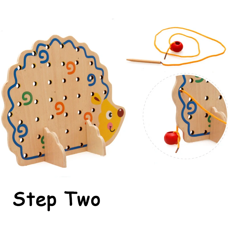 Новые Обучающие деревянные игрушки 82 шт. Ежик фруктовые бусины Монтессори Oyuncak обучающая игрушка для детей подарок интеллиген