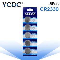 CR2330 5 шт./упак. кнопка батареи BR2330 ECR2330 ячейки монеты литиевая батарея В 3 в CR 2330 для часы электронная игрушка
