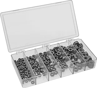 

Hex Nut Assortment Inch Sizes, 90 Pieces, 18-8 Stainless Steel,Sizes Included 1/4"-20 to 3/4"-10