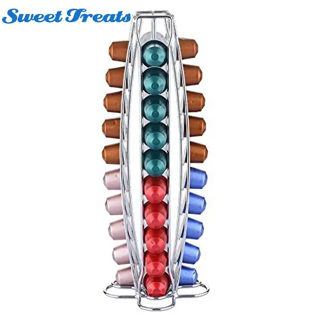 Cheap Sweettreats Coffee Capsule Rack Holding 40 Nespresso, Capsule Stand Coffee Pod Holder Dispenser Coffee Capsules Rack