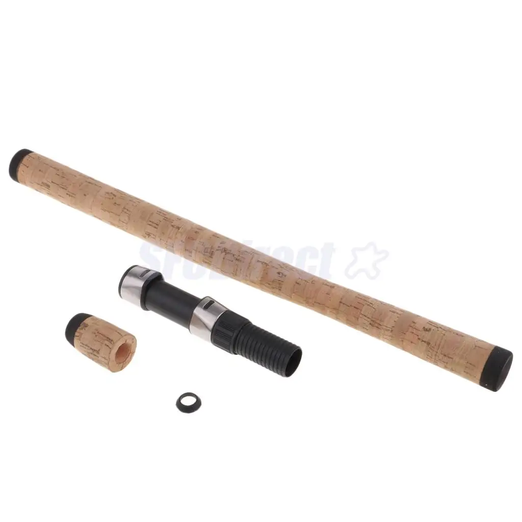 1 Set Portable Fishing Rod Cork Handle Kit with Fishing Reel Seat Spinning Casting Fishing Lure Rod Building Accessories