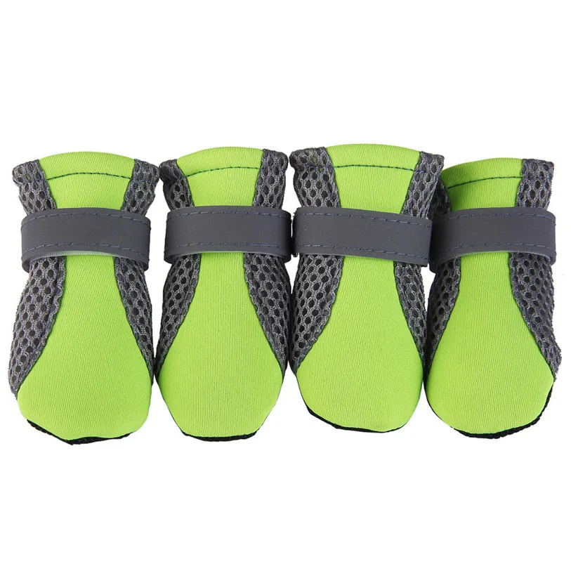 S-XL Breathable Summer Shoes for Dogs 4PcsSet Cute Dog Boots Anti-slip Reflective Straps Puppy Sneakers Pet Supplies #F#40 (4)