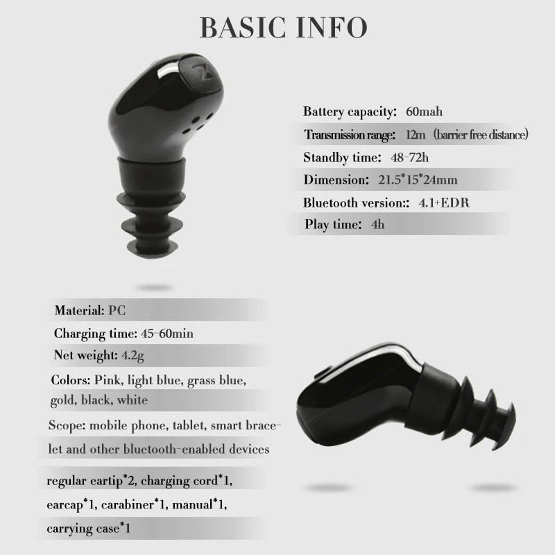 Big SALE JINSERTA IPX8 Waterproof Mini Portable Earphone Wireless