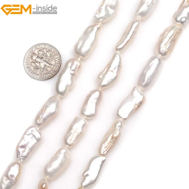 Gem-inside Natural White Pink Purple Stick Point Biwa Freshwater Cultured Pearls Beads for Jewelry Making15'' DIY 8x20mm | Украшения