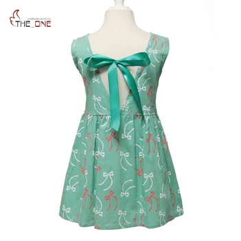 

MUABABY 2-7T Girl Dress Baby Kids Summer Flower Cherry Backless Sundress Girl Cotton Sleeveless Princess Beach Casual Dresses