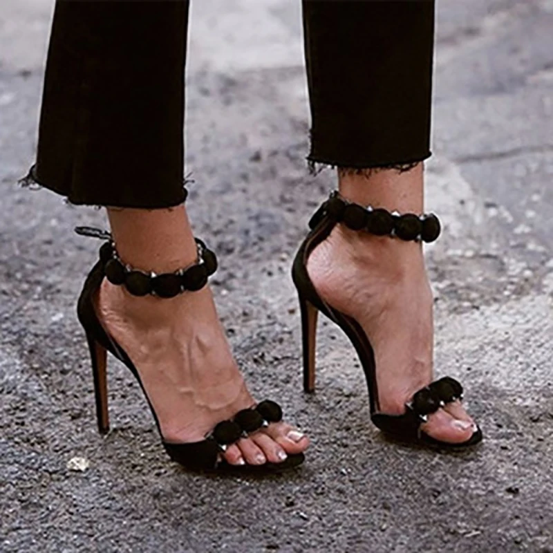 

NAN JIU MOUNTAIN 2019 Summer Women's Sandals Open Toe High-heeled Zipper Studs Roman Style Women's Shoes Plus Size 34-43