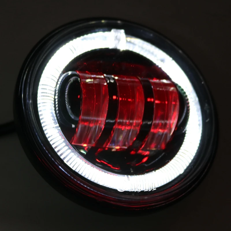 2 шт 4,5 дюймов светодиодная фара ближнего света Светодиодный Противотуманные фары с halo Кольцо для мотоциклов