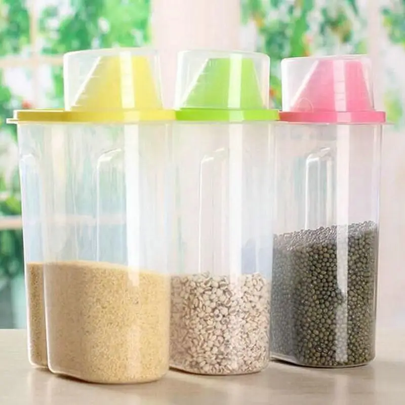 Пластиковый кухонный контейнер для еды герметичный контейнер для крупы складов кухонный сортировочный ящик для хранения риса контейнеры банки