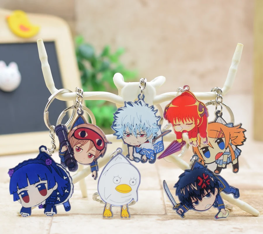 

Gintama Acrylic Keychain Pendant Car Key Chain Key Accessories Cute Japanese Cartoon Collections 9 Styles XS-2