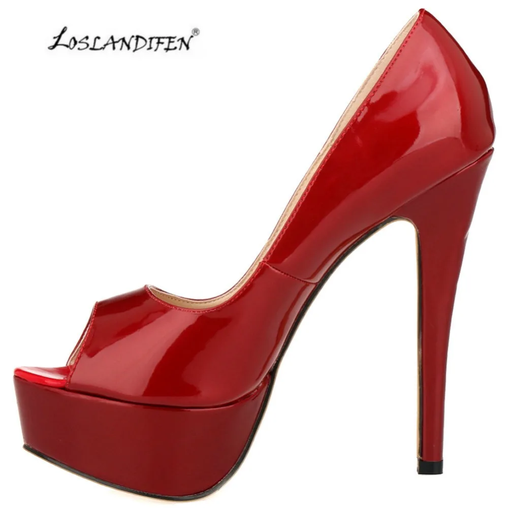 red bottom platform heels