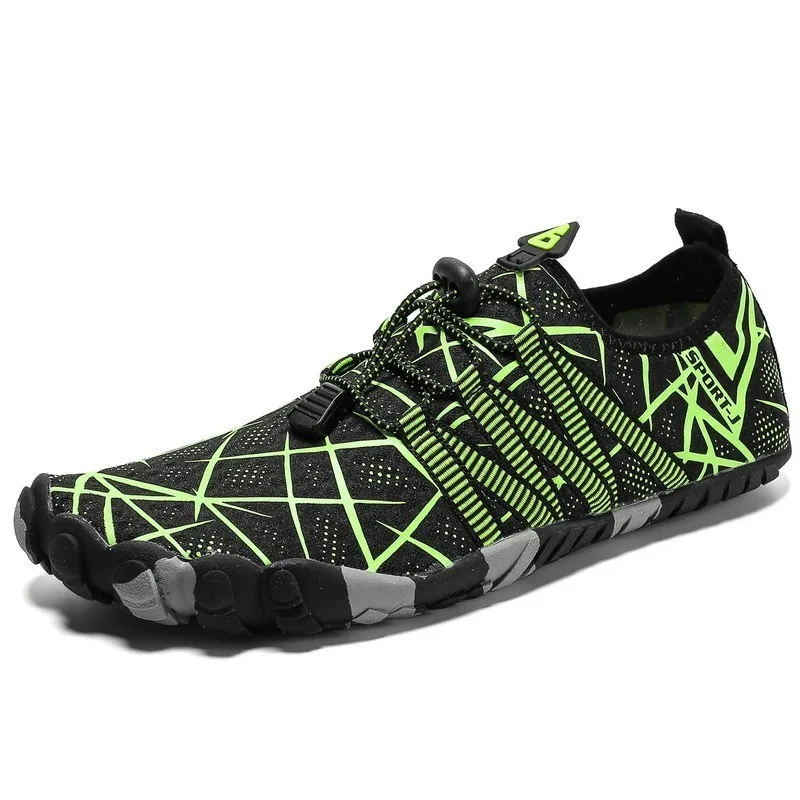 Обувь для мужчин и женщин; прогулочные многофункциональные быстросохнущие кроссовки с пятью пальцами; обувь для плавания; пляжная обувь для влюбленных; дышащая обувь - Цвет: 6905-Green