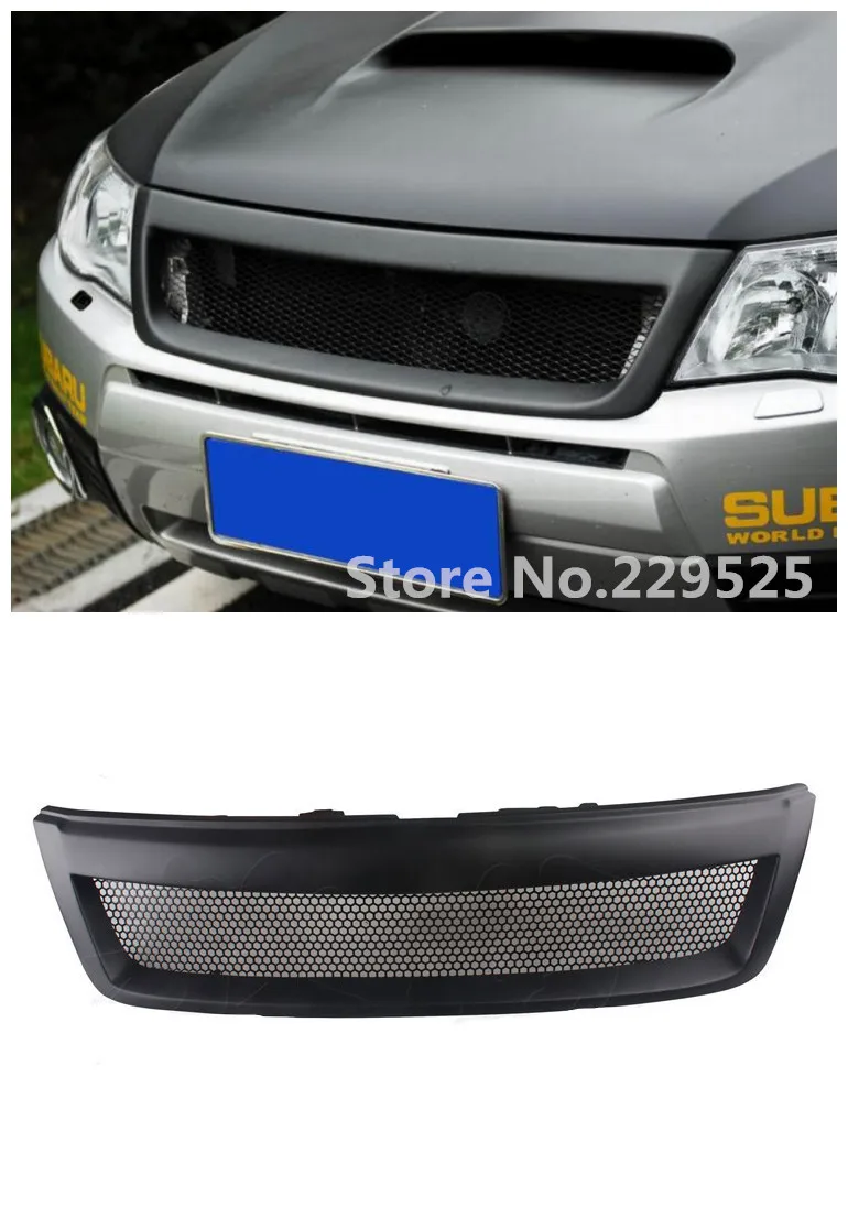 

Free Shipping Sport Mesh Front Grille Matte Black Grille For Subaru Forester 2009-2012 STI Black Honeycomb Grill