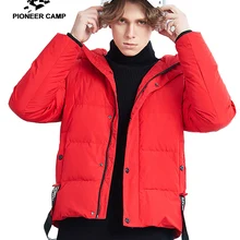 Пионерский лагерь, пуховик, Мужская брендовая одежда, толстый теплый пуховик на утином пуху, Мужское пальто высокого качества, красный, черный, AYR801403