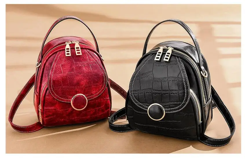 Модный качественный винтажный рюкзак через плечо из мягкой кожи, Женская многофункциональная сумка, рюкзак для путешествий, сумочка, сумки для телефона, B43-20