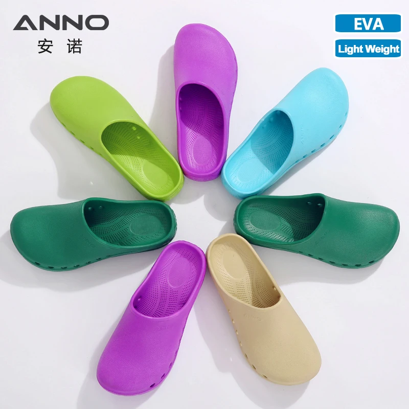 ANNO EVA Soft Doctors Nurses Shoes Hospital Clog Operating Room Lab SPA Slipper Work Flat Shoes for Long Standing