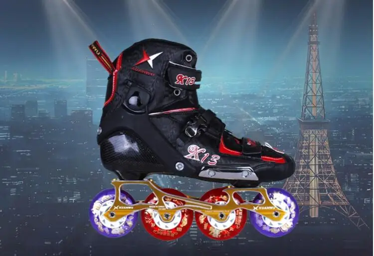 

High quality!2017 NEW Powerslide Adult Professional Inline Skates Roller Skating Shoes Slalom Sliding FSK Carbon Fiber Patines