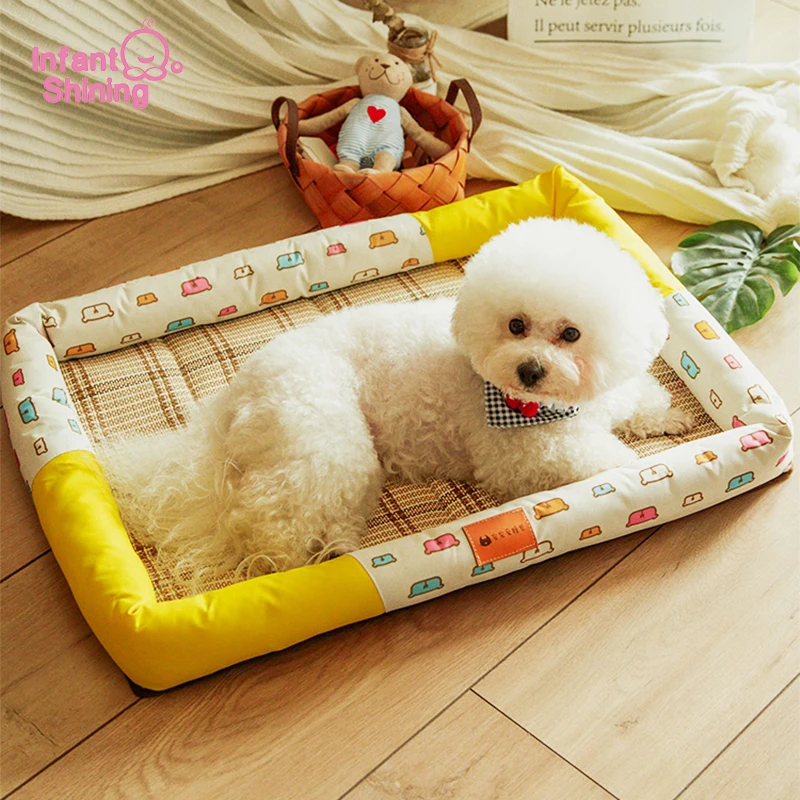 

Infant Shining Pet Bed Mat Dog Mat Cat Bed Summer Small Dog's Mat Bite Resistant Four Seasons General Dog House Pet Blanket