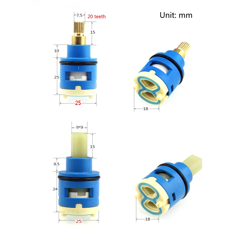 Shower Faucet Ceramic Spool 25MM/22MM Shower Sprinkler Water Separator 2-Hole Diversion Valve Core Bathroom Accessories fittings faucet cartridge