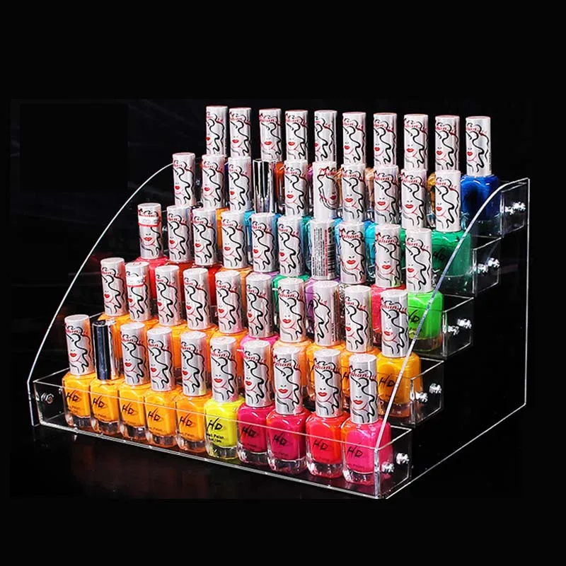 Wholesale Nail Polish Rack Cosmetics Display Shelf Acrylic Makeup Organizer Lipstick Frame 5