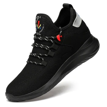 

New Running Shoes for Men Air Mesh Sneakers Breathable Heightening Gym Shoes Outdoor Athletics Sport Mens Jogging Shoes BLACK