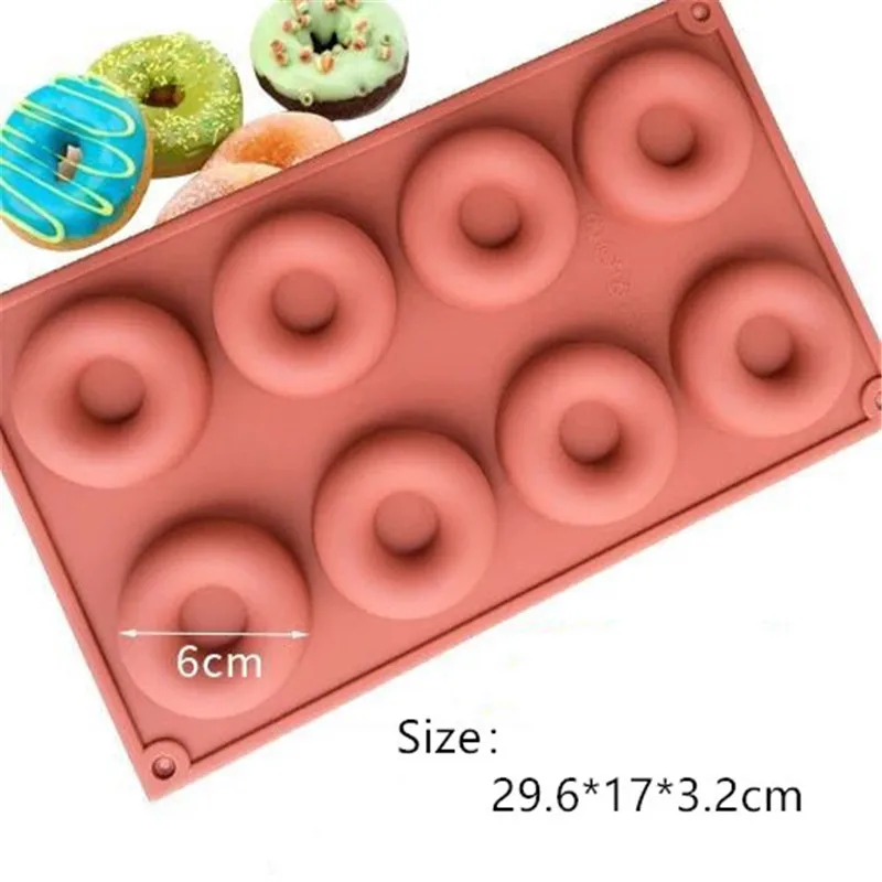 6/8/18 Holes Donut Silicone Mold Chocolate Silicone Mold Ice Cubes Soap Cookies Mould Jelly Fondant Molds Cake Baking Tools - Цвет: 8 Holes