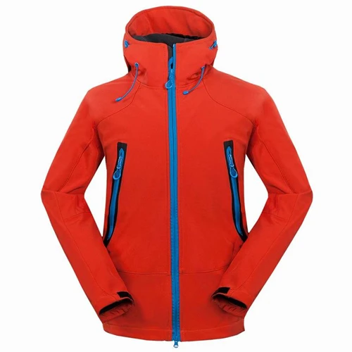 Горячее предложение, логотип, водонепроницаемая флисовая куртка с капюшоном, Мужская зимняя теплая флисовая походная одежда, лыжная рыбалка, альпинистское пальто - Цвет: Color 1