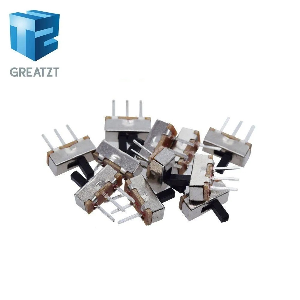

10pcs Interruptor on-off mini Slide Switch SS12D00 SS12D00G3 3pin 1P2T 2 Position High quality toggle switch Handle length:3MM