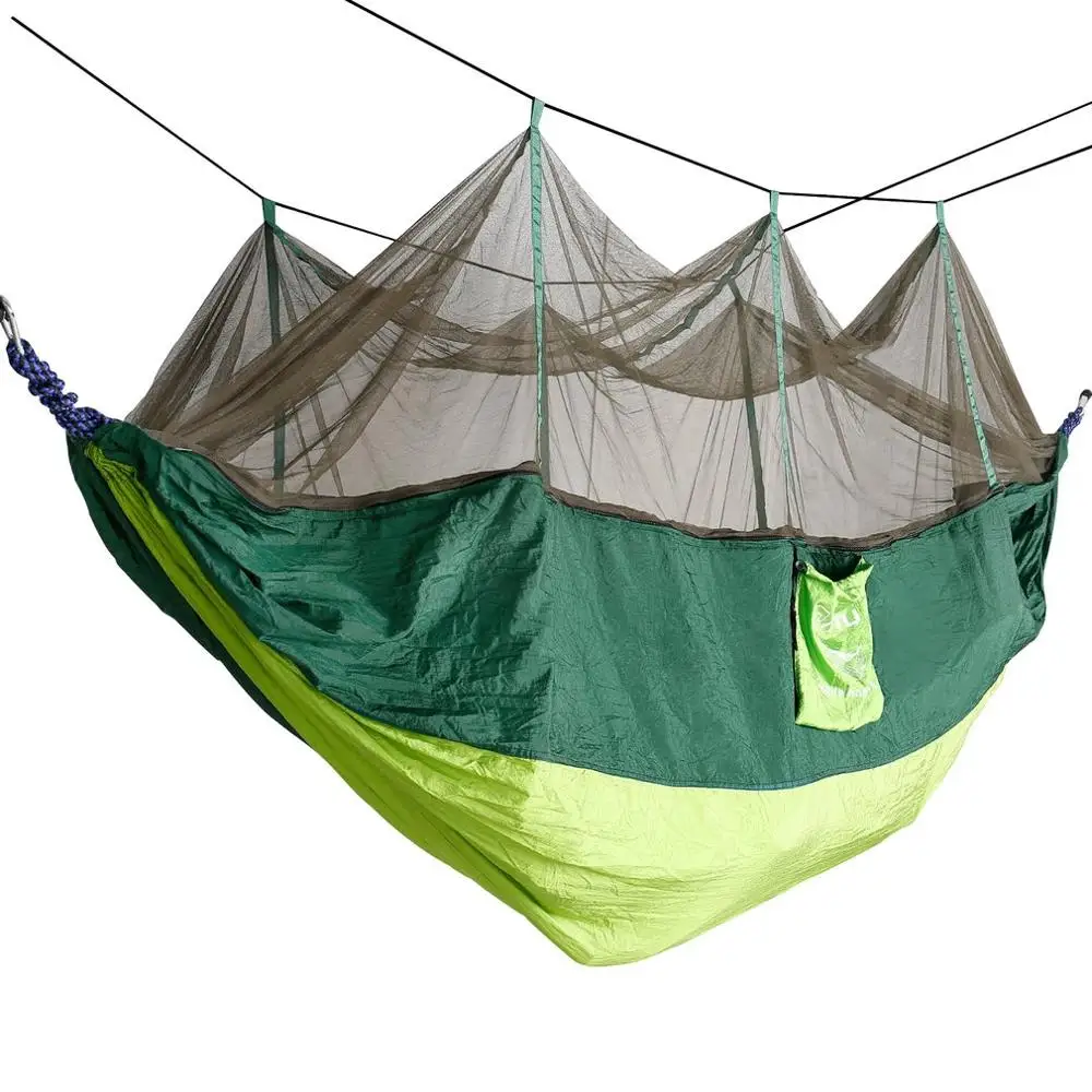 

Sales Travel Kits Promotion Hammock Mosquito Net Double Hammock Stitching Color Lightweight Military Camping Mat Free shipping