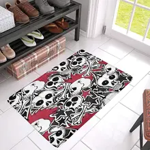Crazy Punk Rock абстрактные черепа, булавки, гитары внутренний входной дверной коврик, нескользящий, дверной половик ковер домашний декор
