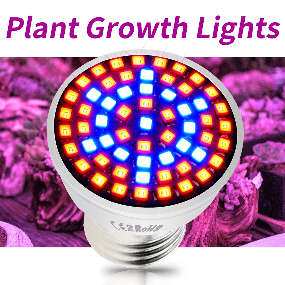 220 В GU10 светодио дный внутреннего роста лампа B22 растут светодио дный лампы E27 парниковых Phytolamps 48 60 80les MR16 E14 УФ /ИК завод свет гидропоники