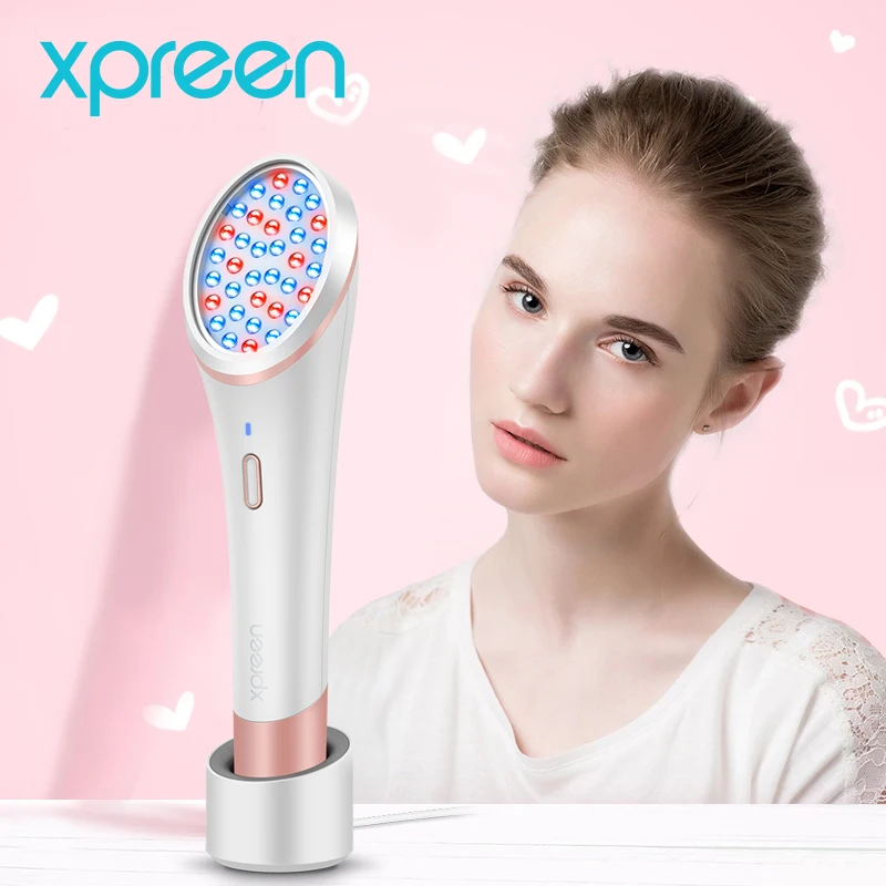 

Acne Light Therapy,Xpreen Wireless Rechargeable Light Acne Treatment Device Acne Clearing Eraser with Blue Light and Red Light