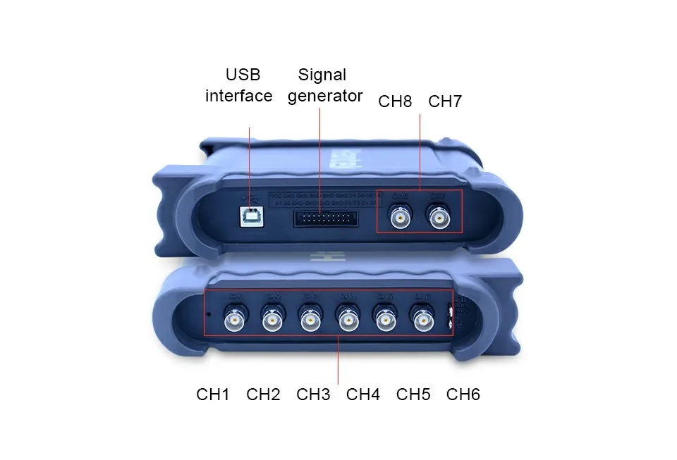 Hantek 1008C 8 каналов программируемый генератор автомобильный осциллограф Цифровой мультиметр пк хранения Осциллограф USB портативный